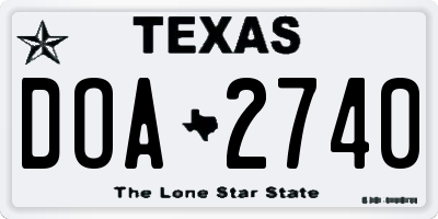TX license plate DOA2740