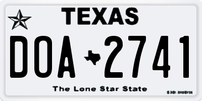 TX license plate DOA2741
