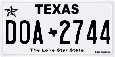 TX license plate DOA2744