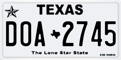 TX license plate DOA2745