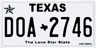 TX license plate DOA2746