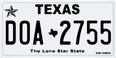 TX license plate DOA2755