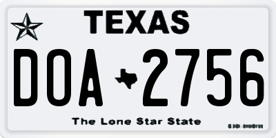 TX license plate DOA2756