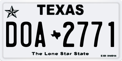 TX license plate DOA2771