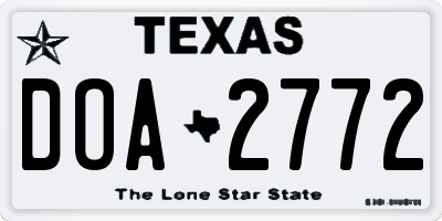 TX license plate DOA2772