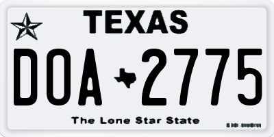 TX license plate DOA2775