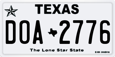 TX license plate DOA2776