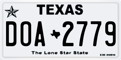 TX license plate DOA2779