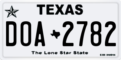 TX license plate DOA2782