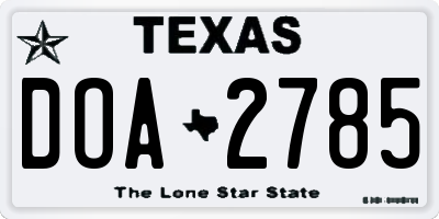 TX license plate DOA2785
