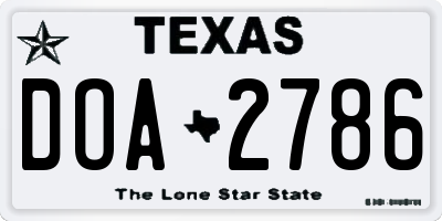 TX license plate DOA2786