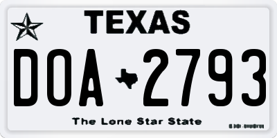 TX license plate DOA2793