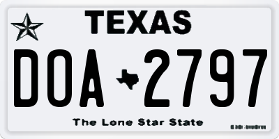 TX license plate DOA2797