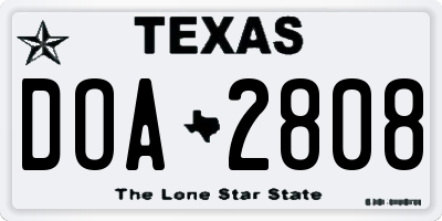 TX license plate DOA2808