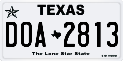 TX license plate DOA2813