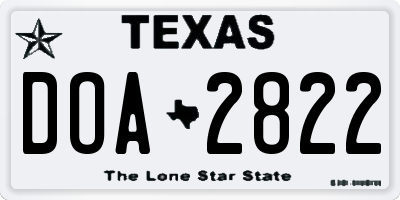 TX license plate DOA2822