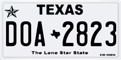 TX license plate DOA2823