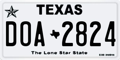 TX license plate DOA2824