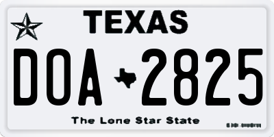 TX license plate DOA2825
