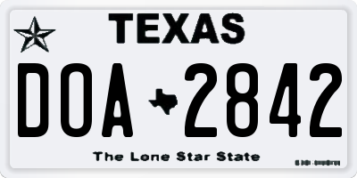 TX license plate DOA2842