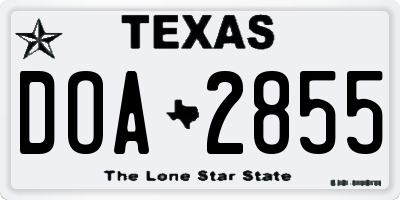 TX license plate DOA2855