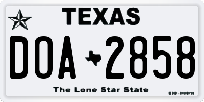 TX license plate DOA2858