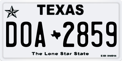 TX license plate DOA2859