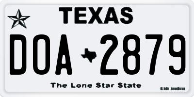 TX license plate DOA2879