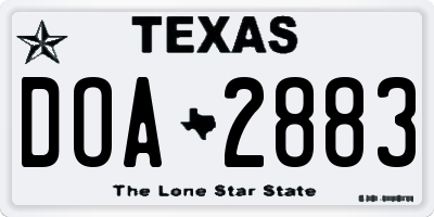 TX license plate DOA2883