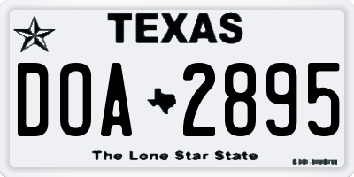 TX license plate DOA2895