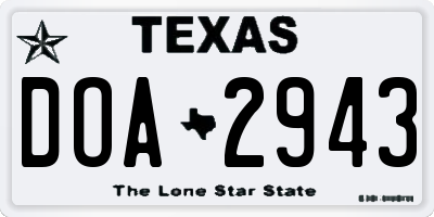 TX license plate DOA2943