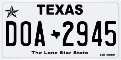 TX license plate DOA2945