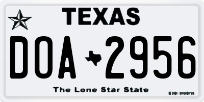 TX license plate DOA2956