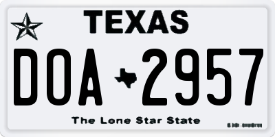 TX license plate DOA2957