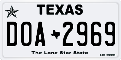 TX license plate DOA2969