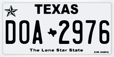 TX license plate DOA2976