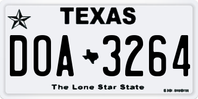 TX license plate DOA3264