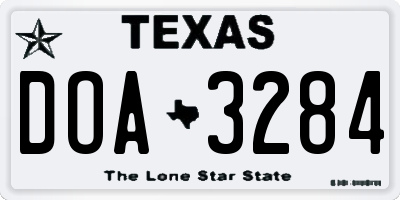 TX license plate DOA3284