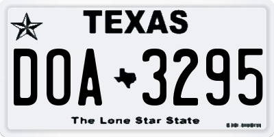 TX license plate DOA3295