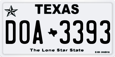 TX license plate DOA3393