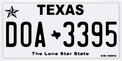 TX license plate DOA3395
