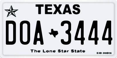 TX license plate DOA3444