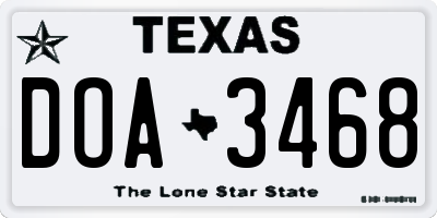 TX license plate DOA3468