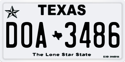 TX license plate DOA3486