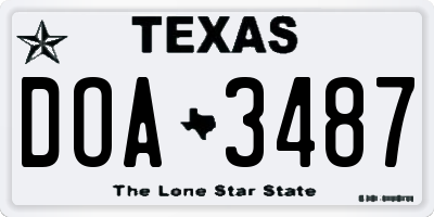 TX license plate DOA3487