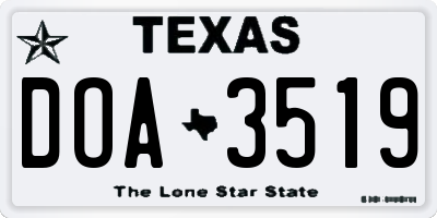 TX license plate DOA3519