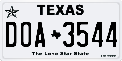 TX license plate DOA3544