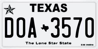 TX license plate DOA3570