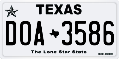 TX license plate DOA3586
