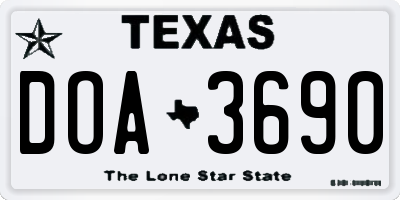 TX license plate DOA3690
